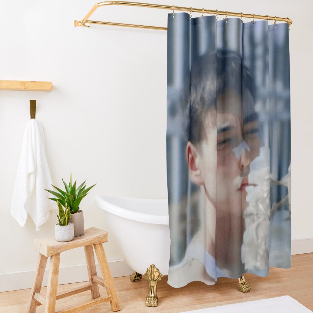 Joji | White Flowers Shower Curtain Official Joji Merch