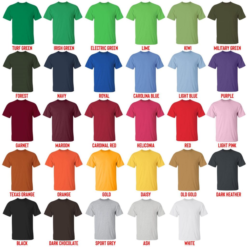 t shirt color chart - Joji Merchandise